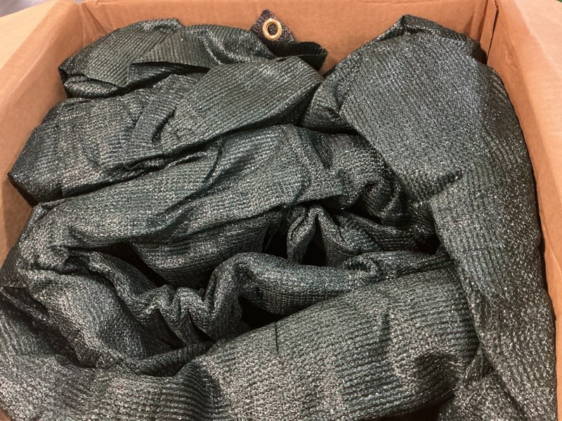 Condition photo showing Good Condition for windscreen4less privacy fence screen 6'x50' heavy duty windscreen fencing mesh fabric shade cover for outdoor wall garden yard pool deck, green 6' x 50' green