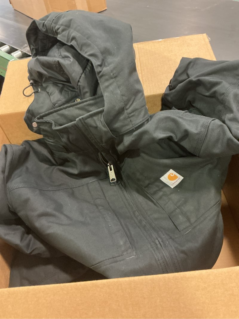 Condition photo showing Good Condition for Carhartt Men's Relaxed Fit Washed Duck Sherpa-Lined Utility Jacket Large Black 