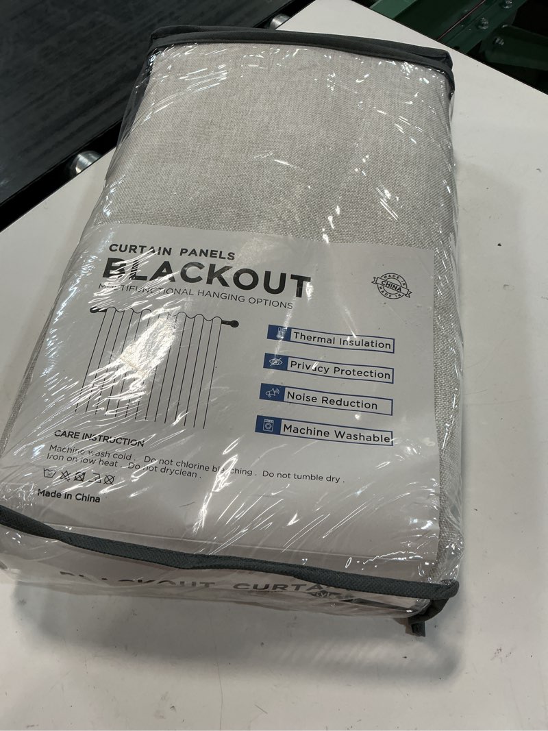 Condition photo showing New/Like New for inovaday 100% blackout curtains for bedroom, black out curtains 96 inch long, clip rings linen blackout drapes, thermal insulated room darkening for living room, 2 panels - beige,w50xl96 beige 50"w x 96"l (pack of 2)