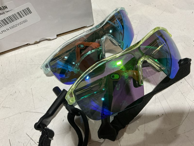 Condition photo showing Good Condition for feisedy kids teens baseball polarized sunglasses sports tr90 frame boys girls cycling b2454 2pack transparent green & green+transparent blue & blue 125 millimeters