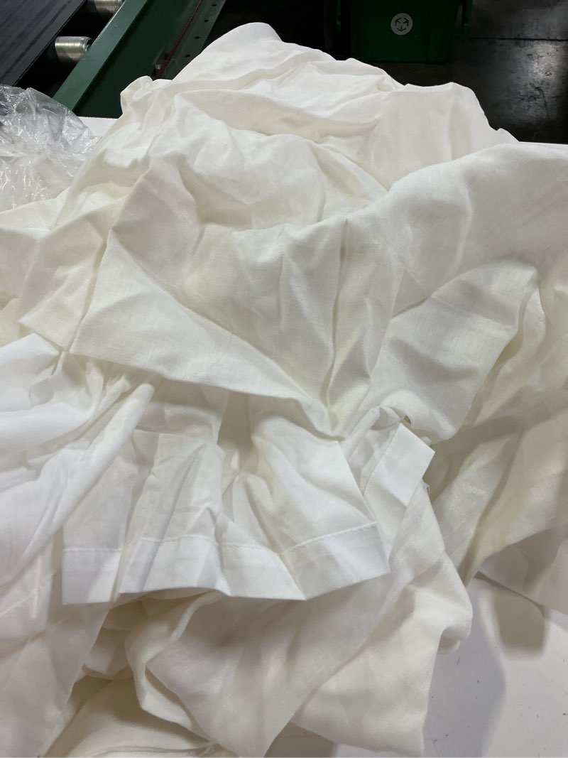 Condition photo showing Good Condition for european linen curtain, 48x96, white,unique panel