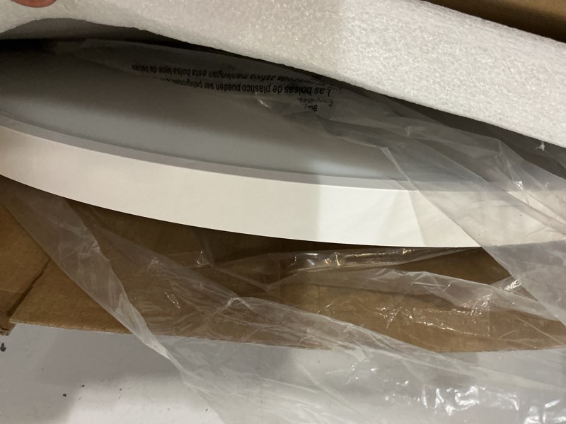 Condition photo showing New/Like New for 24 inch flush mount ceiling light fixture - 56w dimmable led ceiling light with remote, 5600lm, 3000k/4500k/6000k adjustable led kitchen ceiling lamp for bedroom, white 24 inch white