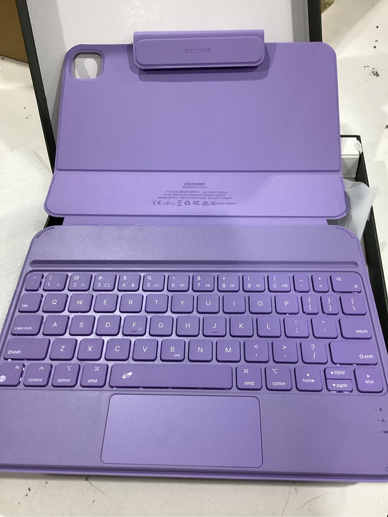 Condition photo showing Good Condition for dexnor for ipad air 11 inch case with keyboard m4/m3/m2 (2026/2025/2024) & ipad pro 11 (4th/3rd/2nd/1st gen) & ipad air 5th/4th gen case with keyboard ultra-thin magnetic trackpad backlit, purple