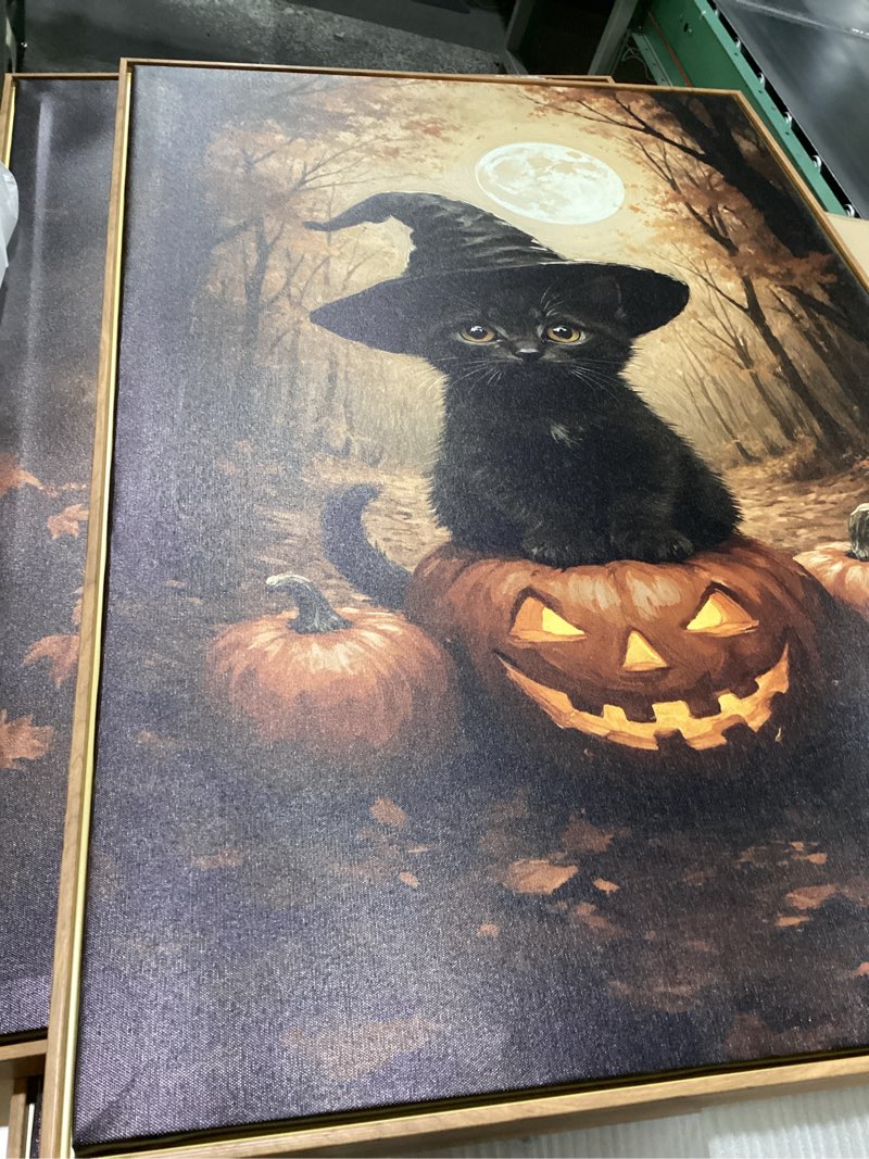 3 pcs canvas halloween decor wood frame