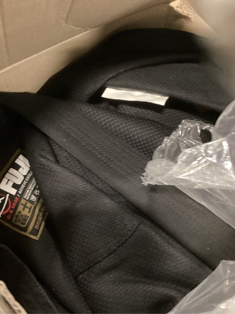 Condition photo showing As Is for FUJI All-Around Brazilian Style Jiu Jitsu Uniform A5 Black (White Lettering)