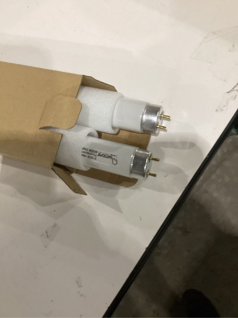 Condition photo showing New/Like New for 18 Inch F15T8/DL Fluorescent Light Bulbs, 6500K Daylight, T8 15 Watts Replacement Bulbs, Fluorescent Tube for Counter and Cabinet Fixtur, G13 Base - 2 Pack 6500k Daylight 2 Pack