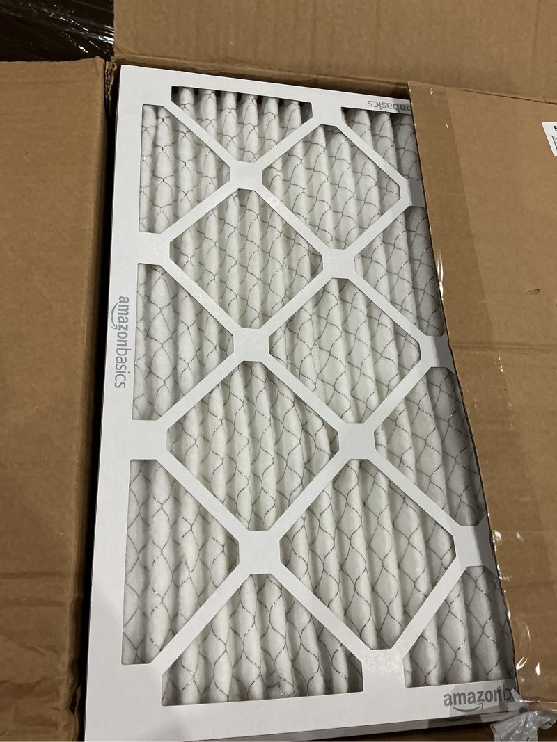 Condition photo showing As Is for amazon basics merv 5 ac furnace air filter, 20x20x1 inches, 6-pack (actual size: 19.75" x 19.75" x 0.75") 20x20x1 merv 5