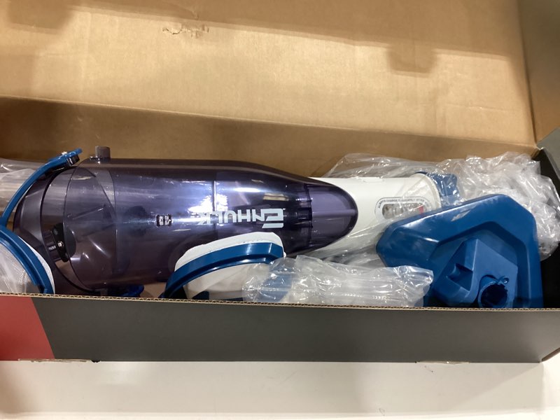 Condition photo showing As Is for enhulk pool vacuum for above ground pool, upgraded 13.4" wide head & telescopic pole, 18.5 gpm powerful suction, 60 mins runtime, cordless handheld rechargeable pool cleaner for inground pools, pc15 pc15 blue
