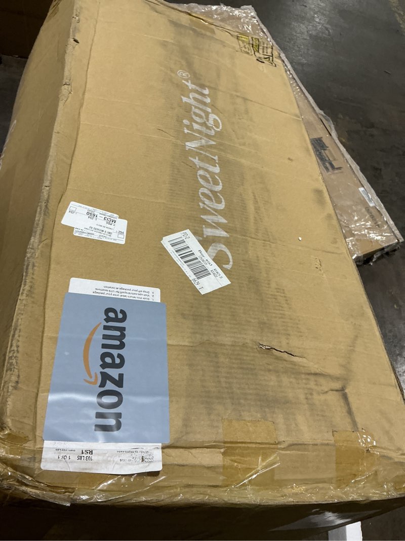 Condition photo showing Good Condition for Sweetnight CoolNest 14 Inch King Size Mattress, Cooling King Memory Foam Mattress for Cool Night Sleep, 5-Zone Ergo Support for Pressure Relief, Medium, CertiPUR-US Certified Grey & Blue King (U.S. Standard) 14 Inch