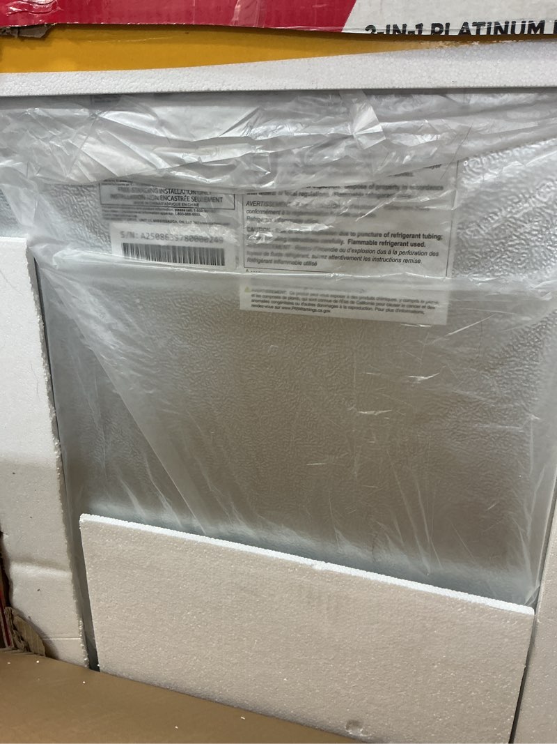 Condition photo showing As Is for Frigidaire Convertible 7-cu ft Garage Ready Upright Freezer ( Stainless Steel )
