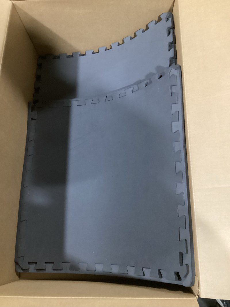 Condition photo showing Good Condition for marcy eva foam interlocking flooring mat high density non-slip tiles for fitness equipment, workout cushion and floor protection black - 0.5 inch - 6 tiles (24 sq ft)