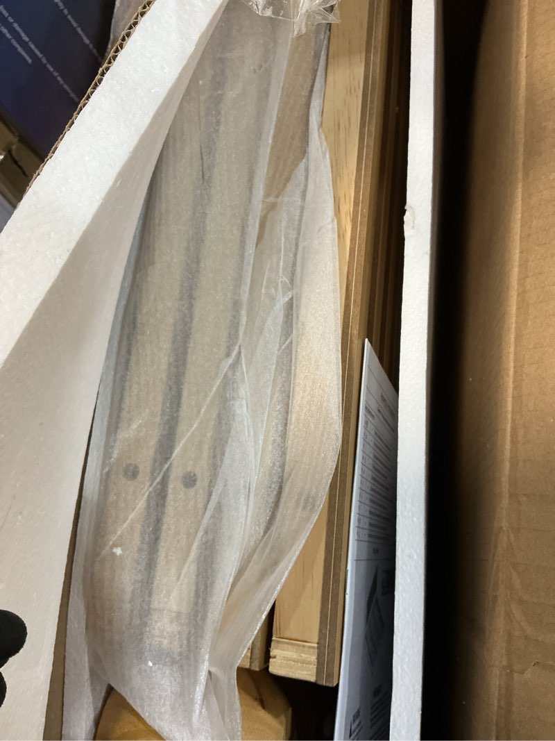 Condition photo showing Good Condition for Merax King Size Bed Frame with Reeded Headboard, Natural Wood Platform Bed Frame with Sturdy Wooden Support Slats, No Box Spring Needed, Holds up to 800 Pounds, Noise-Free, Easy Assembly King (U.S. Standard) Natural