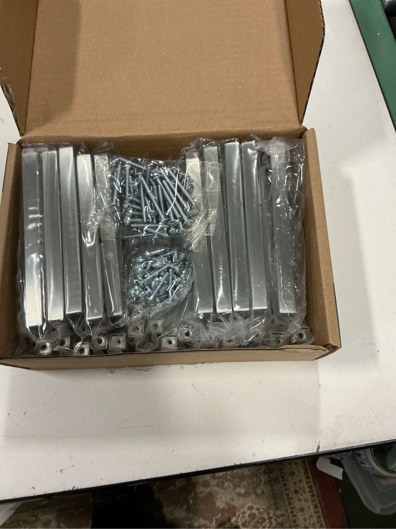 Condition photo showing New/Like New for Amerock | Cabinet Pull | Polished Nickel | 5-1/16 inch (128 mm) Center to Center | Monument  | Drawer Pull | Drawer Handle | Cabinet Hardware