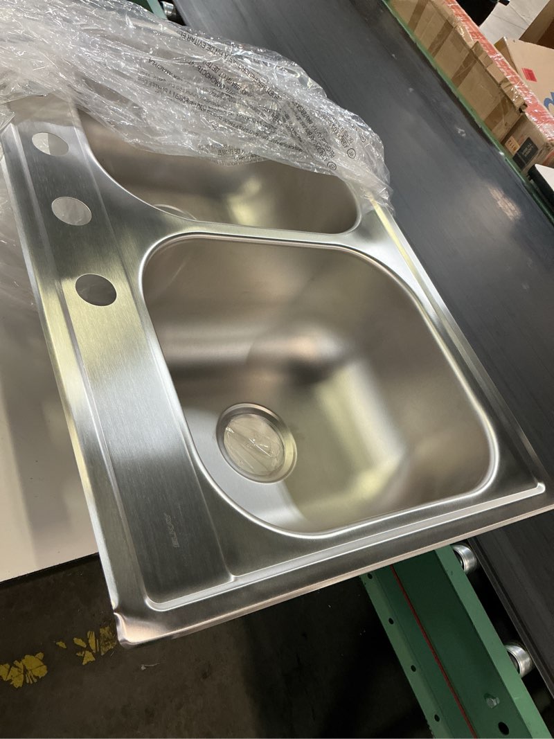 Condition photo showing Good Condition for elkay dayton drop-in 33-in x 22-in stainless steel double equal bowl 20 -gauge kitchen sink 