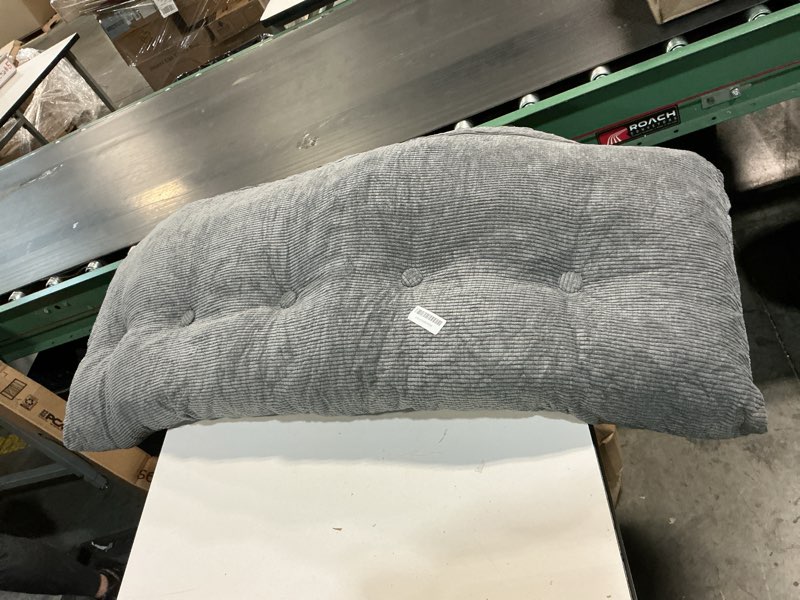 Condition photo showing Good Condition for headboard pillow queen, triangle pillows for headboard, head board backrest wedge pillow for reading sitting working, daybed pillows with removable cover for bed dorm sofa, dark grey dark grey queen