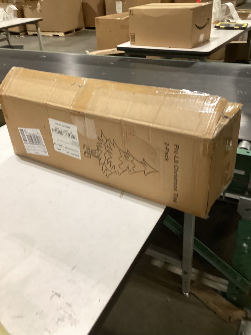 Condition photo showing New/Like New for Set of 2 Christmas Trees with Lights 4-FT Artificial Urn Potted Porch Christmas Tree Battery Powered