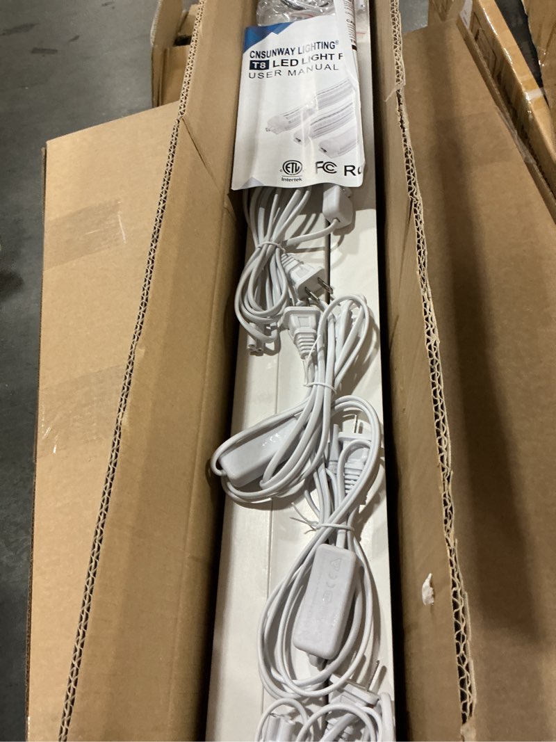 Condition photo showing New/Like New for CNSUNWAY T8 LED Bulbs 4 Foot, Type A+B Light Tube, 18W 2400LM 6000K, Plug & Play or Ballast Bypass, Single-Ended or Double-Ended, Frosted Cover, Fluorescent Light Bulbs Replacement, ETL (10 Pack)