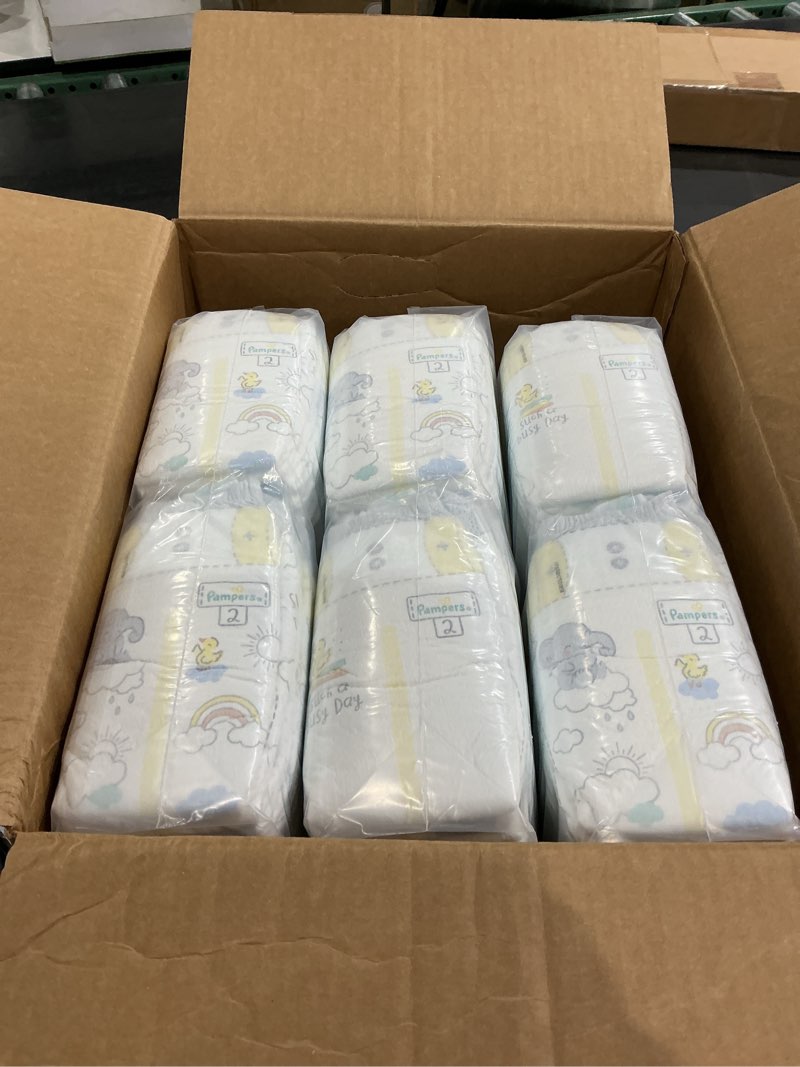 Condition photo showing New/Like New for pampers swaddlers diapers, size 2 (10-22 lbs), 186 count, absorbent, keeps baby dry and comfortable, skin safe disposable baby diaper (packaging may vary) size 2 186