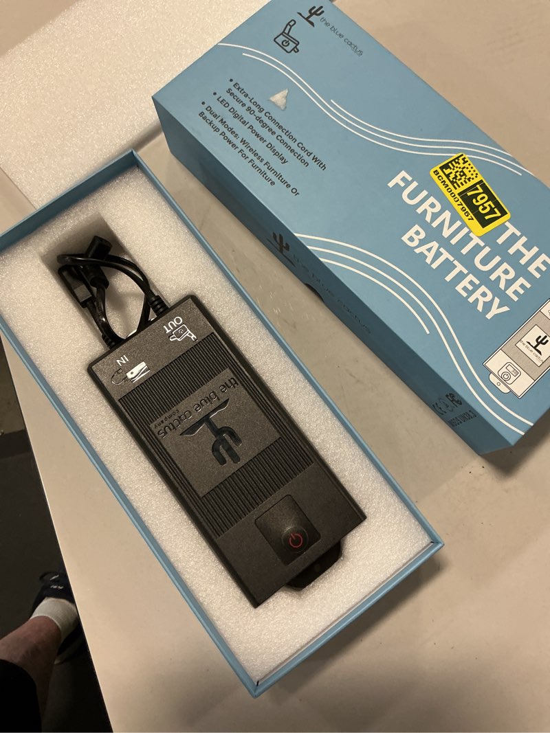 The Blue Cactus Rechargeable Battery for Reclining Furniture - 2500mAh Battery, 2-Pin Furniture Connector - Charger Not Included - Replacement Pack with LCD Display for Sofa, Couch, Recliner Chair