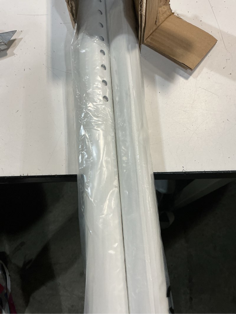 Condition photo showing New/Like New for allzone tension curtain rod for window, 83-123 inches, heavy duty curtain rods no drilling, non-slip bathroom shower tension rod, renter friendly, adjustable, spring loaded, extra long, white