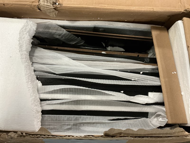 Condition photo showing As Is for Garvee 74'' Tall Corner Bookshelf - 6-Tier Book Shelf with Drawer and Cabinets, l-Shaped Bookcase Op