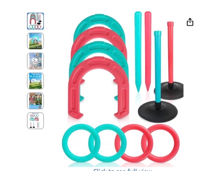 Giant Horseshoe Game Set for Adults and Family – 10" Oversized Lawn Toss Game with Jumbo Horseshoes,