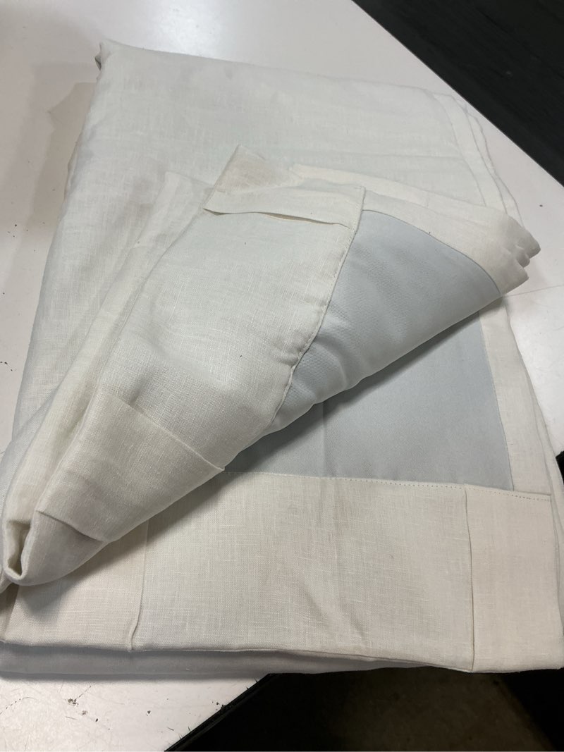 Condition photo showing Good Condition for quince european linen room darkening curtain, 48x108, cream, 1 piece