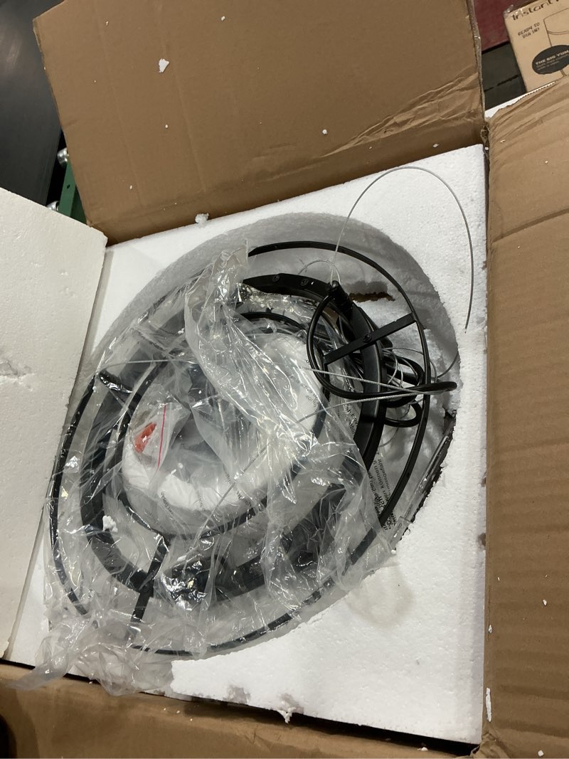 Condition photo showing Good Condition for Modern Luxury K9 Crystal Chandelier 5-Lights Round Pendant Light Easy Install Ceiling Hanging Light Fixture for Dining Living Room Kitchen Island Entryway Foyer D15.8 Black Round 15.8 In Black