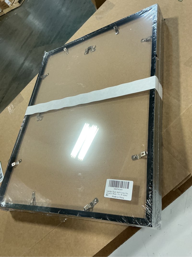 Condition photo showing Good Condition for black 14x18 picture frame set of 3, high transparent frame for 14 by 18 photo collage canvas poster size wall mount and tabletop horizontally vertically (black, 14 x 18 inches)