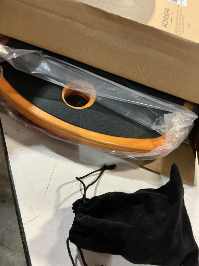 Condition photo showing Good Condition for standing desk anti fatigue mat balance board with marble, 360° rotation exercise wooden wobble board stability rocker perfect for office, workstation, home, gym, kitchen