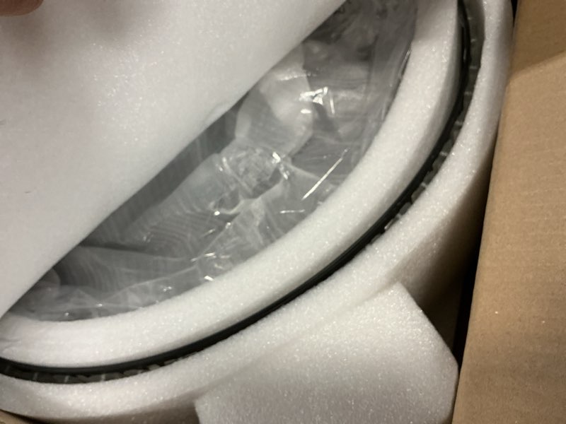 Condition photo showing New/Like New for yyjlx 6-light modern large crystal chandelier black metal e26 semi flush mount round light fixture ceiling lamp farmhouse for dining living room laundry foyer kitchen balcony bedroom