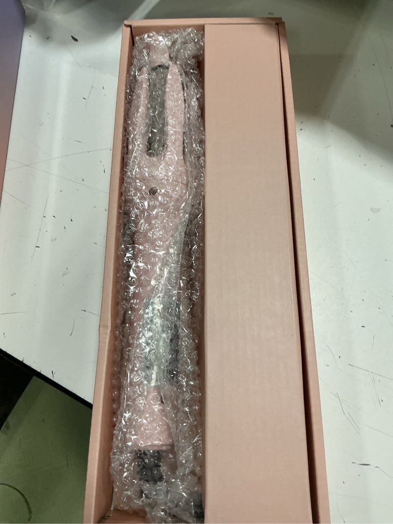 Condition photo showing New/Like New for automatic curler, professional auto-rotating curling iron with lcd screen 28mm for barrel rotating curling wand 4 temps & 15s timer, fast heating hair styling tool(updated version pink)