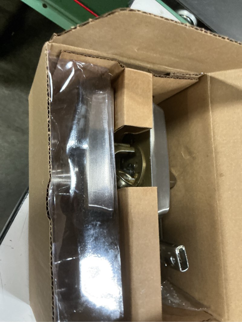 Condition photo showing As Is for schlage be365 v cam 619 camelot keypad deadbolt, electronic keyless entry lock, satin nickel satin nickel camelot camelot