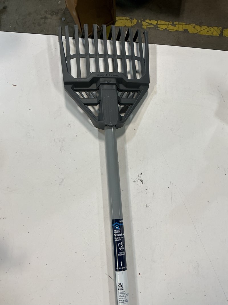 Condition photo showing As Is for project source 8-in plastic shrub rake with steel handle