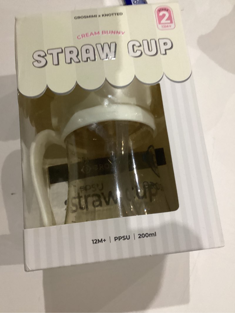 Condition photo showing Good Condition for GROSMIMI x KNOTTED Flip Top Spill Proof Sippy Cup, PPSU, BPA Free, Stage 2 Straw for Toddlers (Cream bunny 6oz)