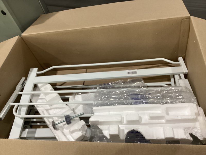 Condition photo showing Good Condition for used regalo safety baby gate 56 inch extra wide for doorways & bottom of stairs, pressure mount design for babies, toddlers & pets, tested & safe for 30 years, american designed, american owned, white white 29-56\"w x 30\"h