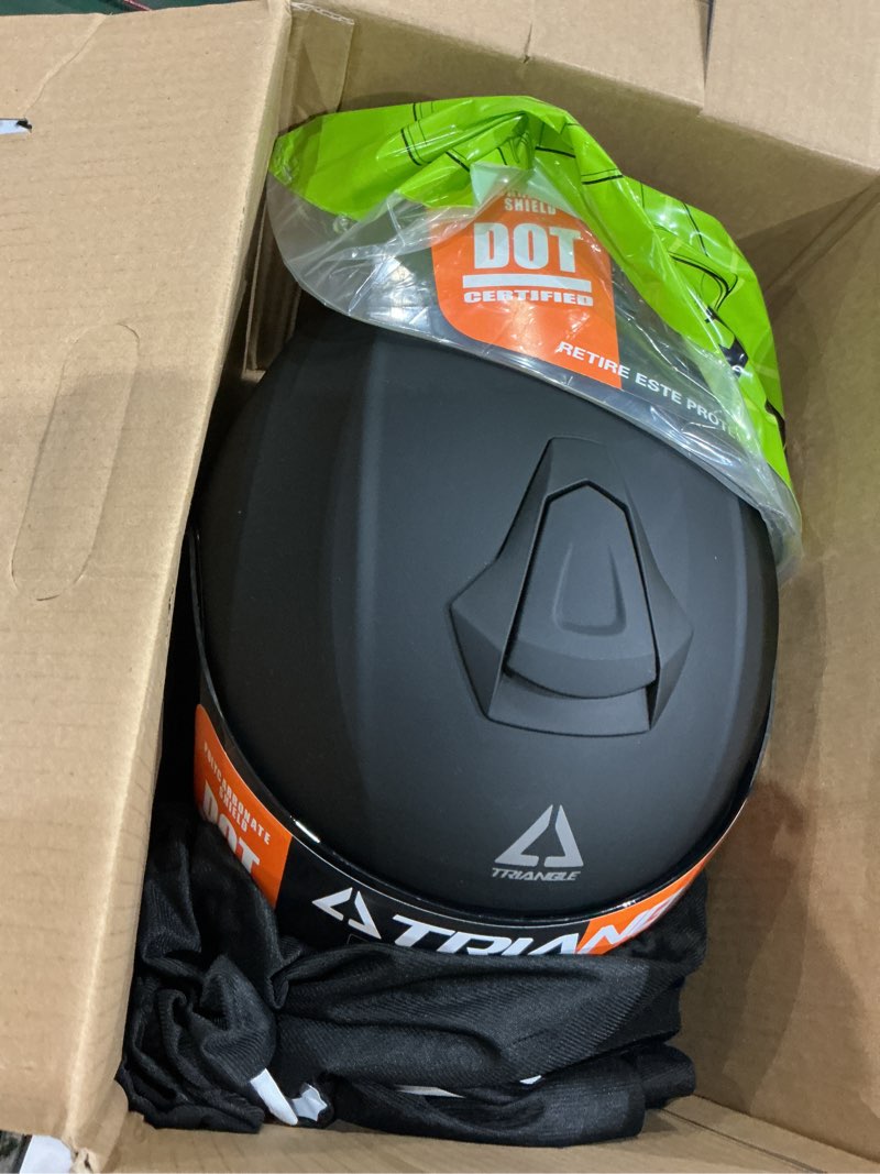 Condition photo showing Good Condition for triangle motorcycle helmets full face motorcycle helmet for men & women with tinted and clear visor meet dot approved x-large matte black