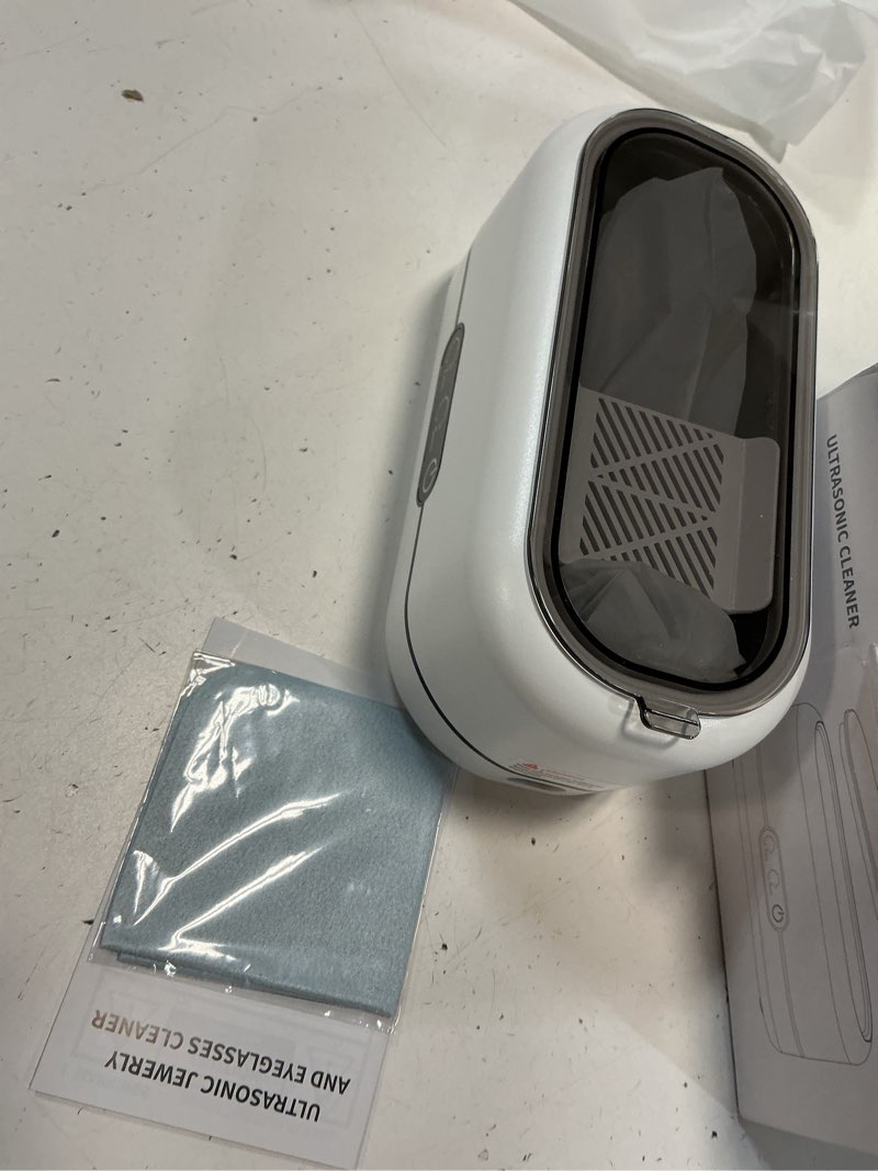 Condition photo showing Good Condition for Ultrasonic Jewelry Cleaner, 48KHz Ultrasonic Cleaner Machine for Jewelry, Eyeglasses, Rings, Watch Strap, Dentures-Dual Cleaning Modes, 304 Stainless Steel Tank White