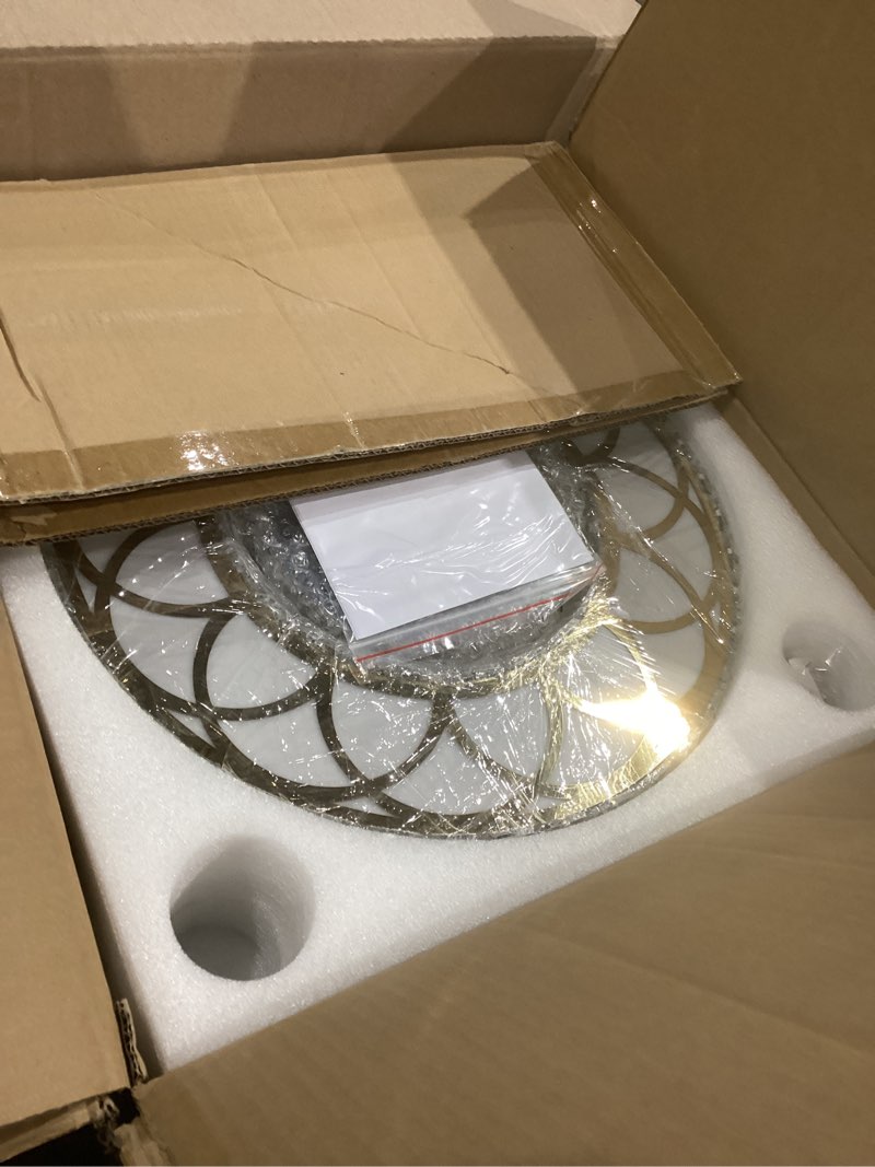 Condition photo showing New/Like New for Flashing God Dia 16" Crystal Small Chandelier Crystal Gold Ceiling Light Fixtures LED Flush Mount Ceiling Light for Living Room Bedrooms Dining Room Dimmable 2700k 4500k 6000k Gold W:16inches