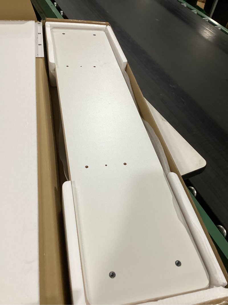 Condition photo showing Good Condition for Fenge Dual Monitor Stand, Monitor Stands Riser for 2 monitors, 42.5 Inch Wood Desk Shelf with Storage Organizer and Cable Management for Office Desk Accessories White 42.5 Inch