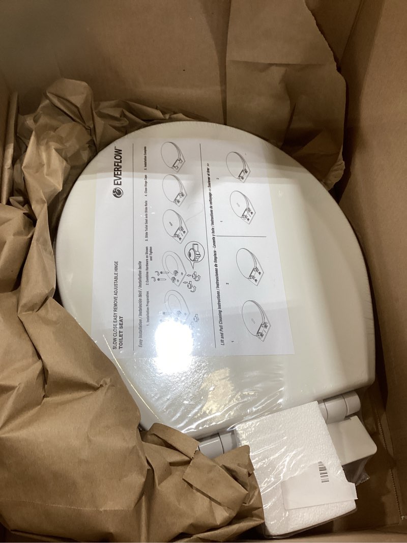 Condition photo showing Good Condition for highcraft premium round toilet seat with adjustable hinges - molded wood toilet seat - fits standard round toilets - round seat in bone/beige