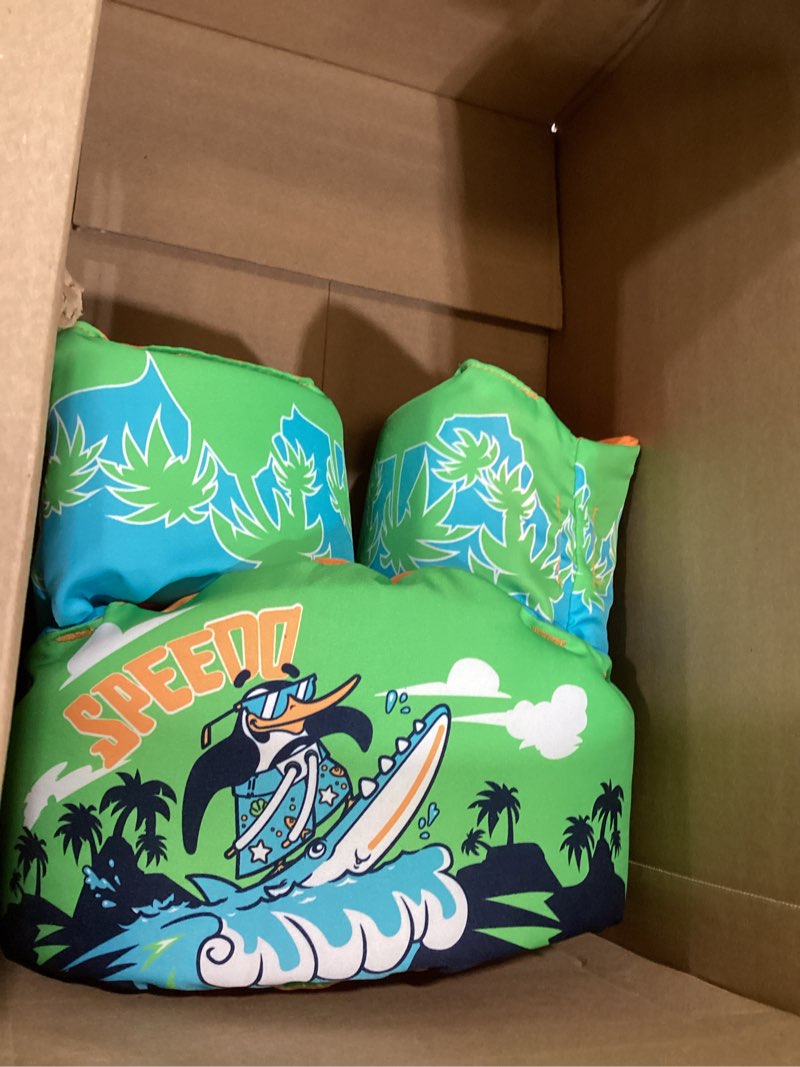 Condition photo showing Good Condition for speedo kids' swim star flotation chest arm band fluo green surf penguin one size
