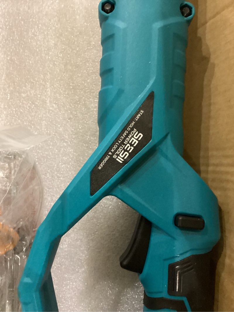 Condition photo showing New/Like New for SEESII 2-in-1 Electric Pole Saws for Tree Trimming, 6 Inch Mini Chainsaw Cordless with Extension Pole, Battery Powered Pole Chain Saw, Tree Trimmer Limb Branch Cutter Pruner with 2 Battery PS600 Blue