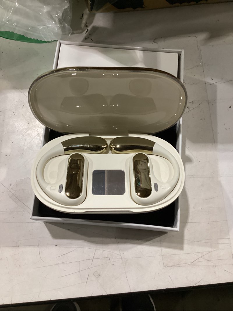 Condition photo showing Good Condition for cooljumper open ear bluetooth 5.4 headphones with ear hooks, 16.2mm large driver, 60h total playtime led digital charging case, ipx7 waterproof, enc clear call sports earbuds for running gym commute khaki