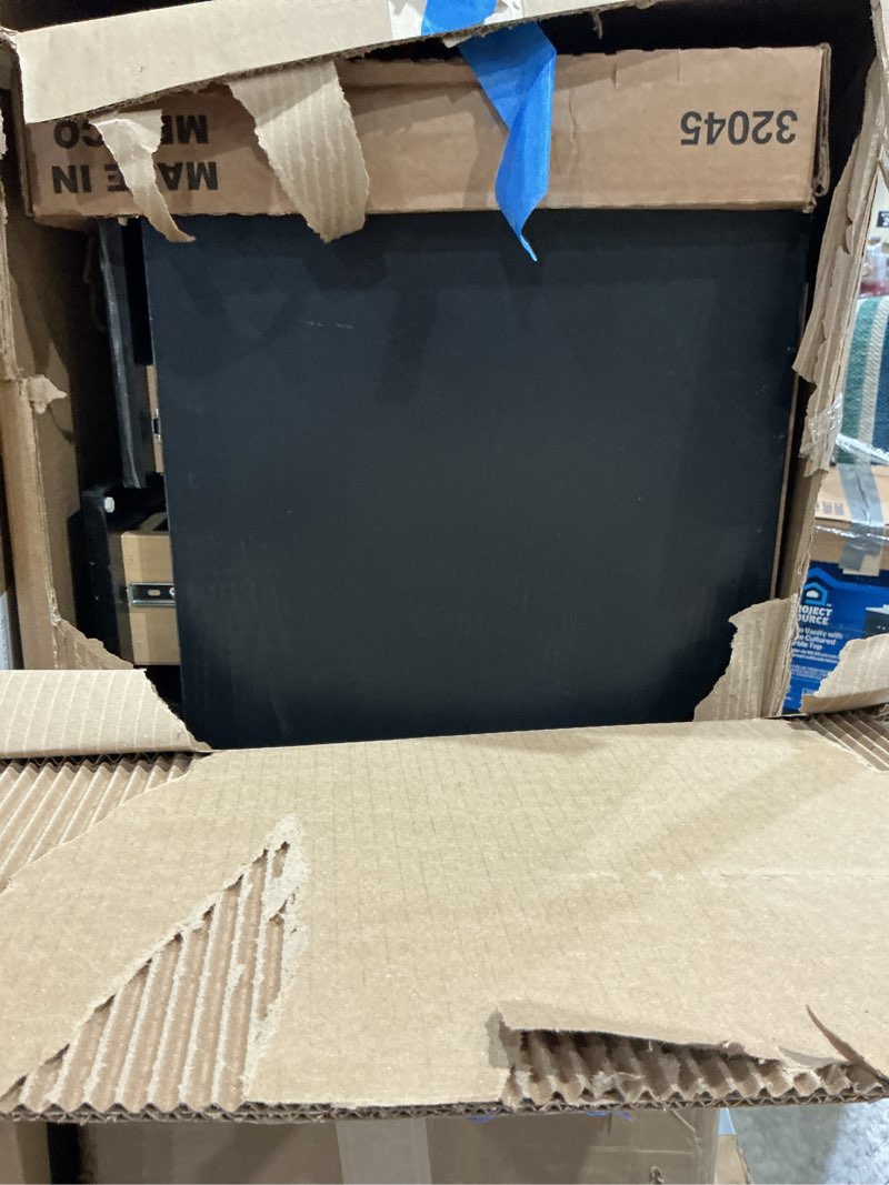 Condition photo showing As Is for style selections cauley 30-in black single sink bathroom vanity with white cultured marble top