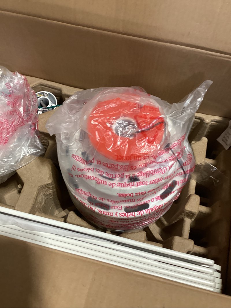 Condition photo showing Good Condition for 70 bought last week Harbor Breeze Fairbanks Easy2Hang 52-in White with White/Natural Blades Adjustable White LED Covered Outdoor Flush Mount Ceiling Fan With Light and Pull Chain Included 5 -Blade Item #6011466 | Model #43521