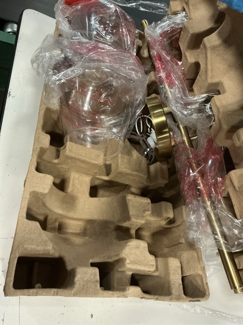 Condition photo showing Good Condition for (incomplete )allen + roth merritt 24-in 3-light brushed gold transitional vanity light