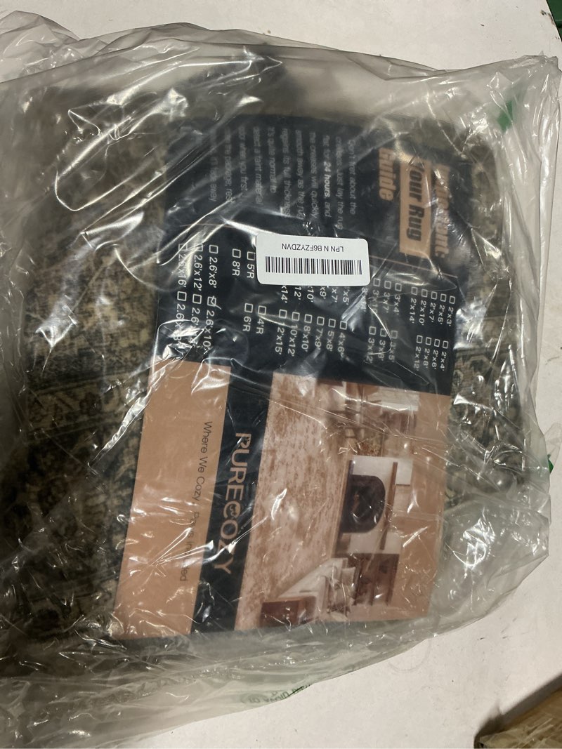 PureCozy Brown Runner Rug 2'6"x10' Vintage Area Carpet Hallway Long Indoor Kitchen Washable Living R