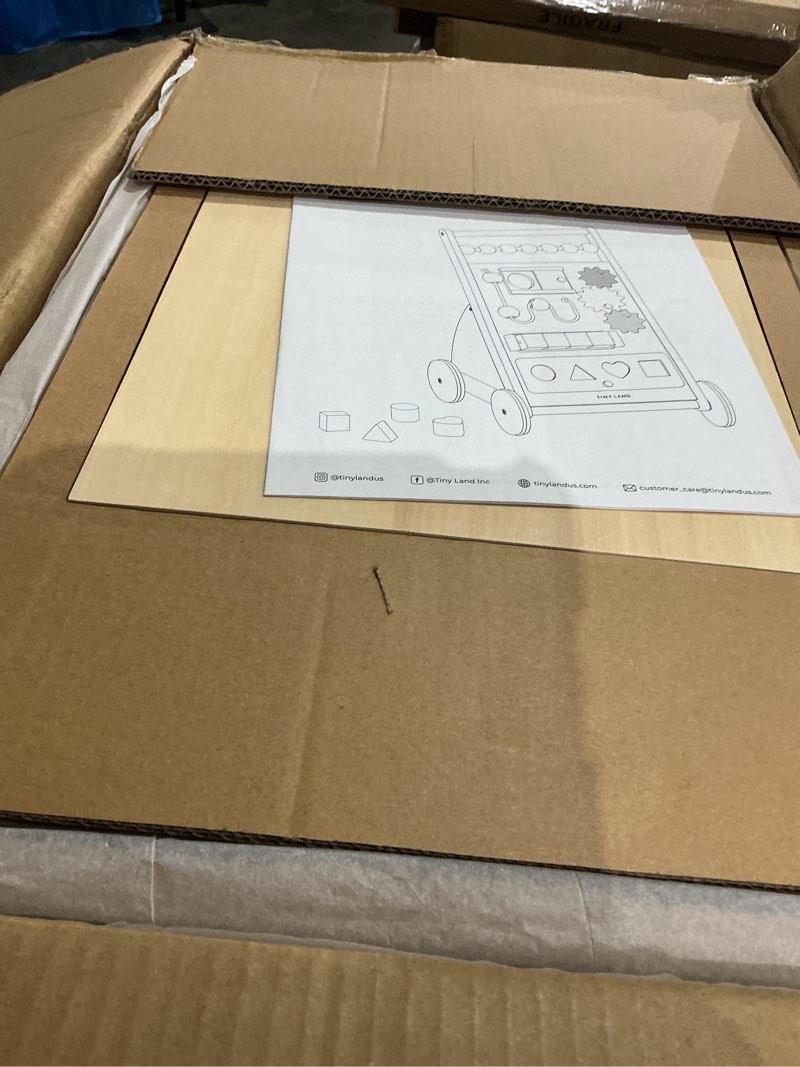 Condition photo showing Good Condition for Tiny Land Wooden Baby Walker, Adjustable Speed Baby Push Walker for Boys and Girls, Montessori Activity Center Push Toy for Kids' Development, Ideal Christmas Gift for Toddlers (Morandi)