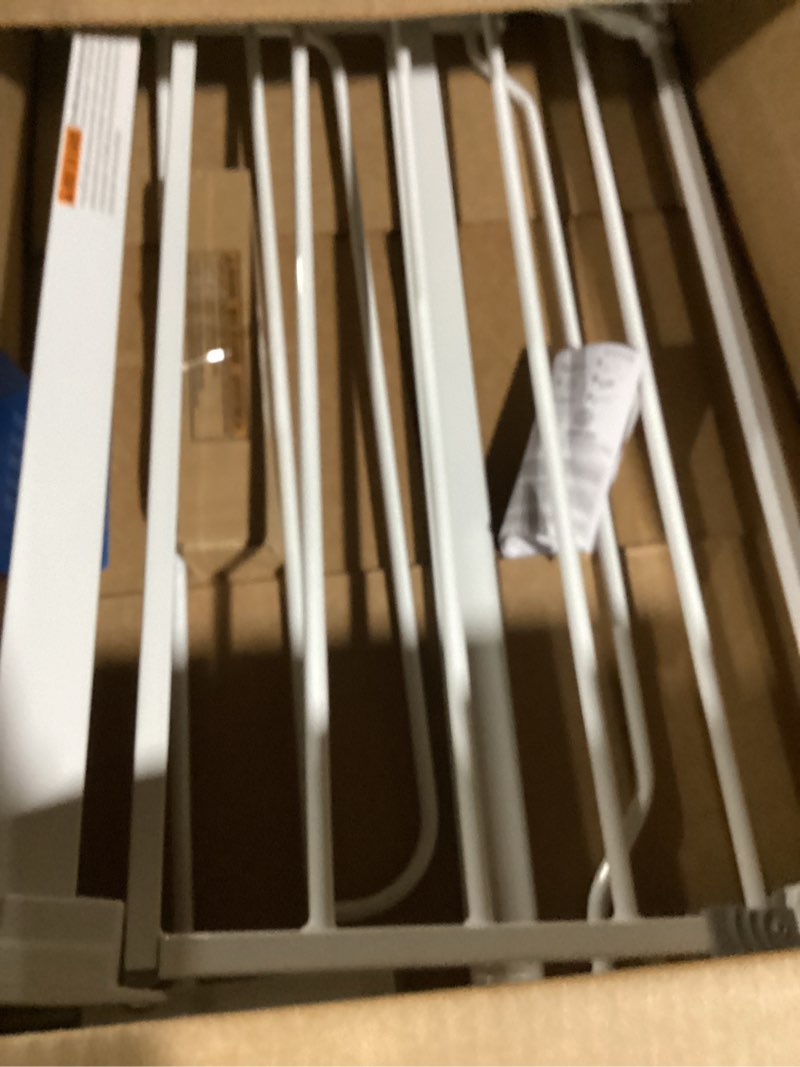 Condition photo showing As Is for Regalo Safety 38" Baby Gate for Doorways & Bottom of Stairs, Pressure Mount Design for Babies, Toddlers & Pets, Tested & Safe for 30 Years, American Designed, American Owned, White White 29-38.5"W x 30"H